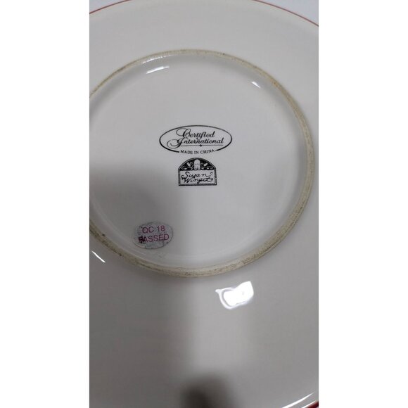 Certified International Hand-Painted Snowman Holiday Plate Green Christmas - Picture 7 of 7